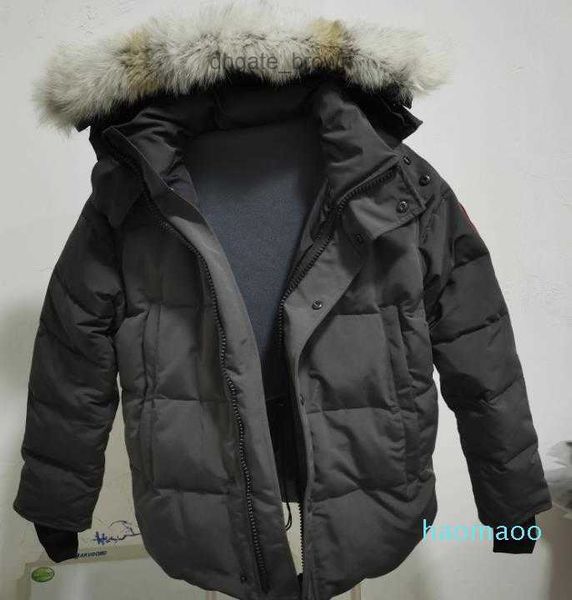 Brand Designer-Top Big Wolf Fur Mens Down Parka Winter Giacca invernale Arctic NAVY Black Green Red Haodies Outdoor Shipping