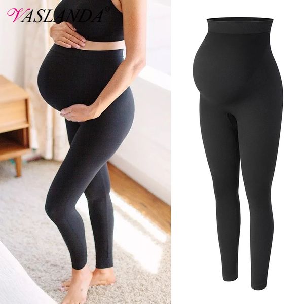 Maternidade Leggings High Casal Suporte de Castos Leggins Para Mulheres Prendidas Gravidez Calças Skinny Moldação do corpo Pós -parto calças 240424