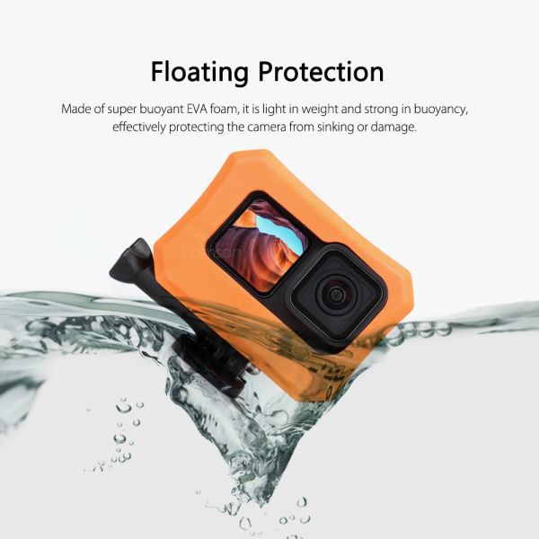 Aksesuarlar Vamson Gopro Hero için Orange Floaty Kılıf 12 11 10 9 Siyah Kamera Aksesuarları Dalış Yüzen Koruyucu Kapak Go Pro 10 9