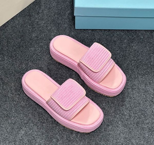 Designer-Hausschuhe Sandalen Plattform Pantoffeln mehrfarbige Flora-Objektträger modische, einfach zu wears-Stile-Schuhschuhe Plattform gestickt