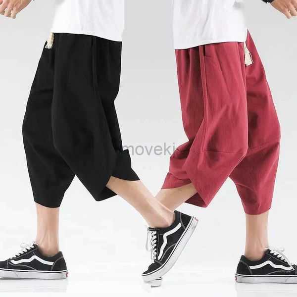 Pantaloni da uomo pantaloni a croce streetwear da uomo harajuku harem casual pantaloni maschio larghi di alta qualità da jogger di alta qualità donna di grandi dimensioni estate 5xl d240425