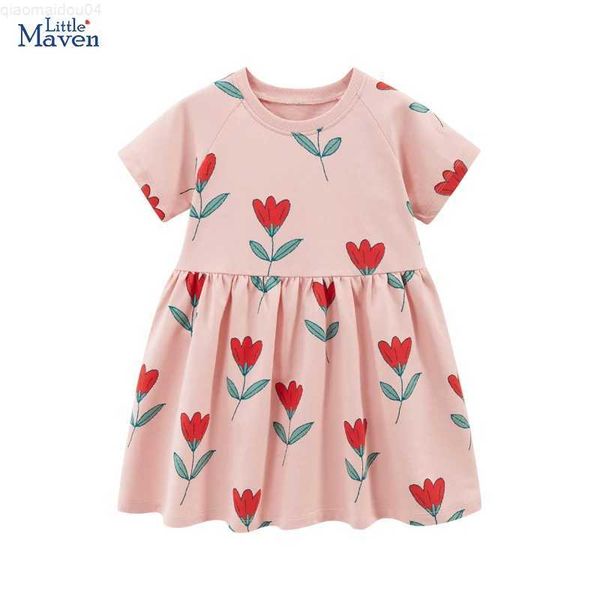 Abiti da ragazza Little Maven 2024 Corea estate rosa bambino vestiti per bambini abiti s abbigliamento femmini