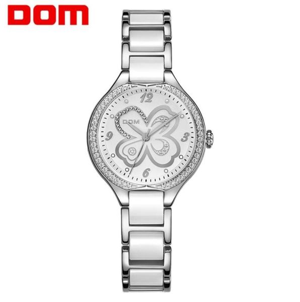 Dom Fashion Women Diamonds Orologi da polso Orologi in ceramica Top Brand Dress Luxury Brand Dress Ladies Geneva Quartz Clock G1271D7MS5530102