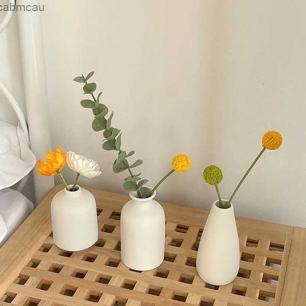 VASSI INI Mini fiore decorativo fiore bianco vaso in porcellana vaso di porcellana per fiori Ornament desktop per decorazioni per la casa estetica