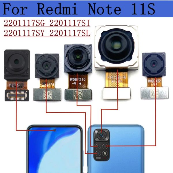 Kabel Originaler Rückseite Kamera für Xiaomi Redmi Note 11S Note11s 4G 5G hintere Rückseite Selfie Frontal -Gesichts -Kamera -Modul Flex Kabel