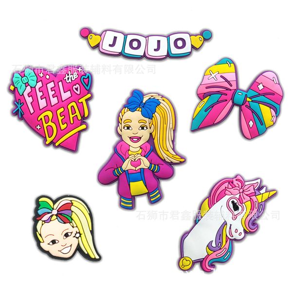 Girls Bow Animal Anime Chanms Wholesale Childhood Memories Funny Gift Charms Accessori per scarpe Accessori per scarpe Pvc Fibbia di gomma morbida Gusta