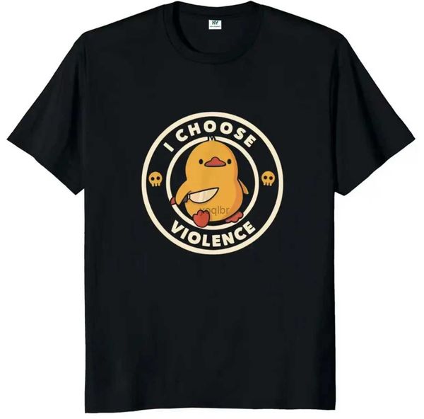 Мужские футболки я выбираю футболку насилия забавная утиная юмор Слоган Слиган