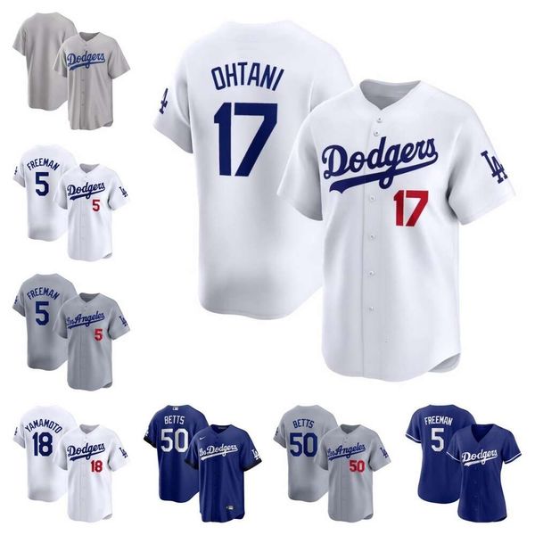 Camisas de beisebol Dodge 17# White Men de mangas compridas e Rugby Fan Edition bordado 50# 5# Jersey azul colorida