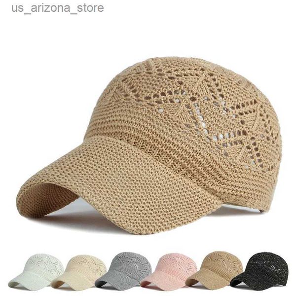 Capas de bola Summer Womens Hollow Baseball Hat Bounable Knit