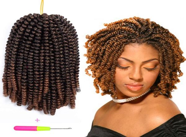 Trecce all'uncinetto Spring 3packs Havana Mambo Crochet Treccia di capelli sintetici da 8 pollici Afro Kinky Braiding Hair Exte6732215