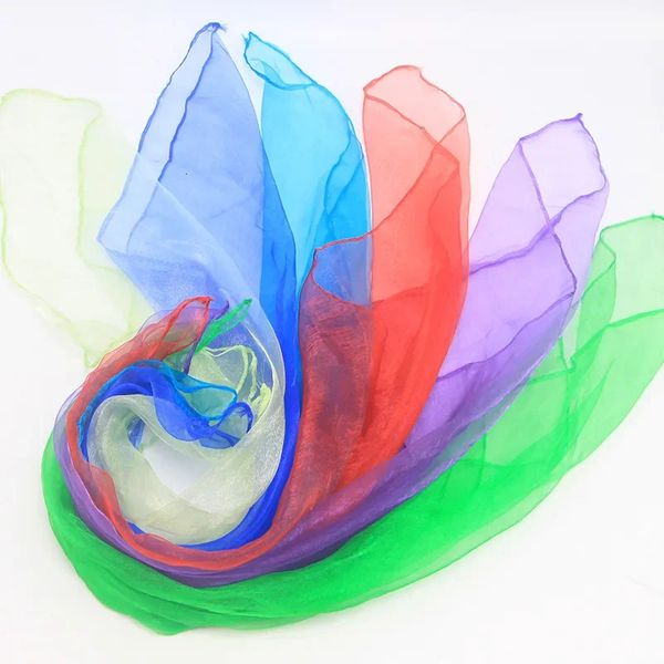 21COLORS 6060 cm Sheer Transparent Scarpes for Girls Music Dance Scarf Candy Color Outdoor 240417