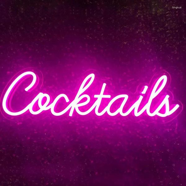 Lampada a muro Cocktail neon personalizzato Segno Luce LED LEGGIO 12V Segni di flessione impermeabile per il compleanno del matrimonio