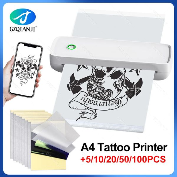 A4 Bluetooth Thermal Impressor Desenho de estêncil Máquinas de transferência de estêncil Multifuncional Maker Printing Copier Tattoo Paper 2 em 1 240420