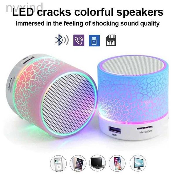 Alto -falantes portáteis LPLF Mini alto -falante Bluetooth Loudspeaker sem fio Crack LED TF CART