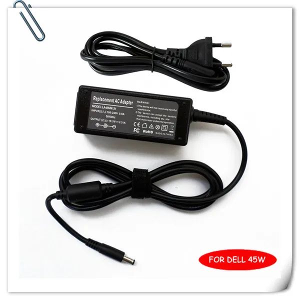 Adattatore 45W 19.5V 2.31A Caricatore della batteria dell'adattatore CA per Dell Ultrabook XPS 12 13 13D Carregador de Bateria Portatil Notebook