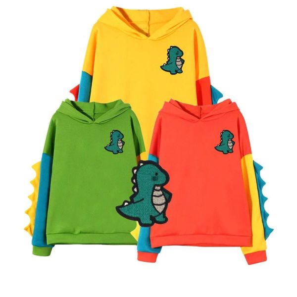 Moletons adultos para bebê casual colorido solto bloco de manga comprida capuz dinossauros pullover tops com capuz com capuz abdl