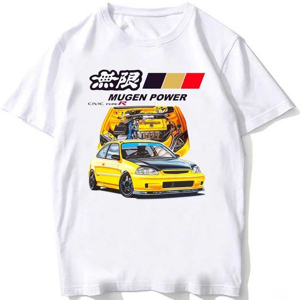 T-shirt maschile Civic Type R EG6 Maglietta per auto per auto Nuovi uomini estivi Short Slve Vintage Hip Hop Boy Tshirts Casual Tshirts harajuku jdm white ts t240425