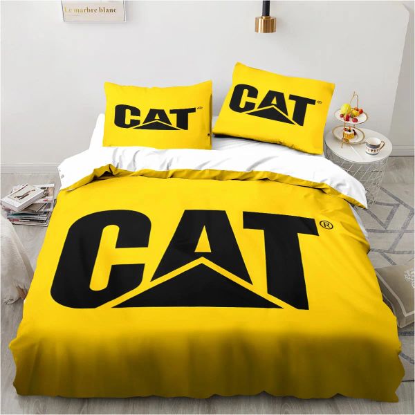Conjunto Caterpillar Cat Bedding Conjunto de lençóis de escavadeira conjunto King Twin Bound Child Bedding Set Mircofiber ou Polysters Toupet Set