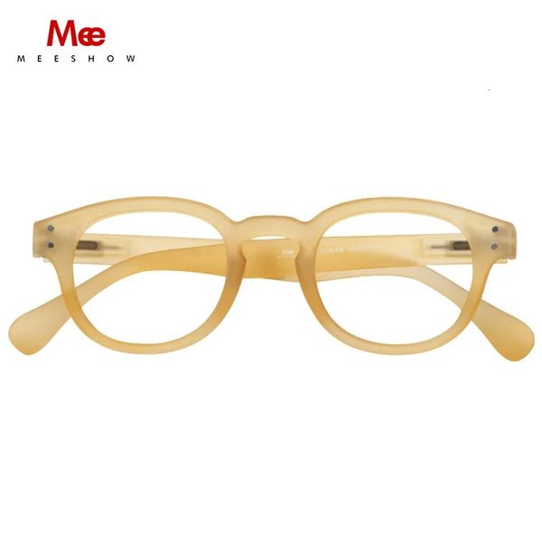 Meeshow Honey Peach Lesebrille Retro Europa -Qualität Männer Frauen Augenbrillen mit Flex Lesebrillen 1513 240416