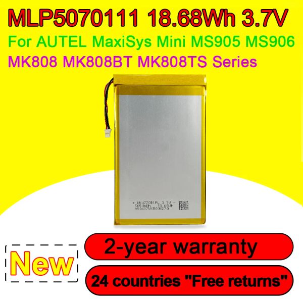 Аккумуляторы 3,7 В 18,68WH 5050MAH MLP5070111 Батарея для Autel Maxisys Mini MS905 MS906 MK808 MK808BT MK808TS Заменяющие батареи в носке