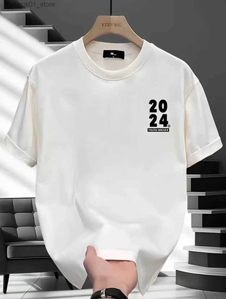 Мужские футболки мужская футболка с коротким рукавом лето чистый хлопок Негабаритный y2k Streetwear Hotel Moon Furious New Manga Emo мягкая графическая одежда240425