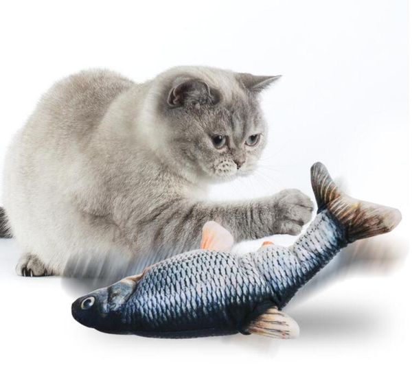simulazione elettrica pesce che salta pesce che si muove pesce giocattoli per bambini giocattoli da gatto da gatto riempito in fibra di cotone USB carico2550573