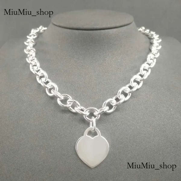 S925 Sterling Silber für Frauen klassisch herzförmiger Anhänger Charm Chain Halsketten Luxusmarke Schmuck Halskette Q0603 729