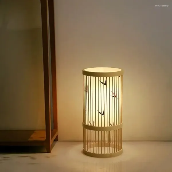 Lâmpadas de mesa Bamboo Lâmpada de lâmpada de mesa piso piso chá hóspedes lanterna lanterna criativa japonesa chinesa