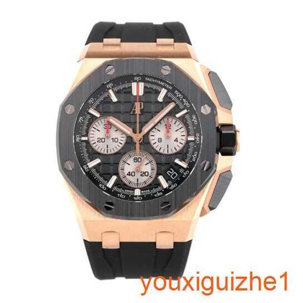 AP AMPRENSO DE PUVENSO DE PUVENSO EPI Mens Watch Royal Oak Offshore Series 26420ro Novo anel de cerâmica de ouro rosa cronógrafo mens moda de lazer esportes relógio mecânico