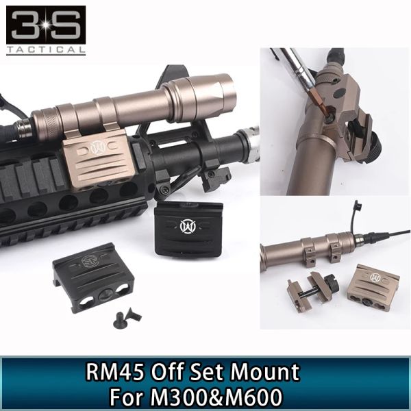 Lights RM45 Off Set Tactical Flashlight Mount Rail Picatinny 20 мм для Surefir Airsoft M300 M600 Scout Light M600C M600V M600DF