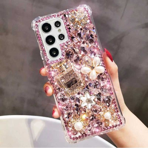 Корпуса сотового телефона роскошные байнинг роскошного ролика Diy Diamond Cover Cople Cophn для Samsung Galaxy S24 S23 S22 Ultra S21 Plus S20 FE Примечание 20 10 плюс S10 240423