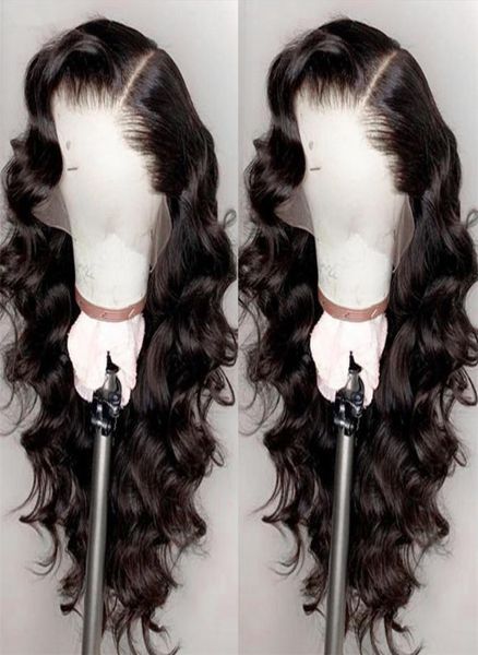 Бразильская жареная волна кружева передние парики с человеческими волосами для чернокожих женщин, предварительно высаженных натуральными волосами натуральной линии ролики 150 плотности 9292568