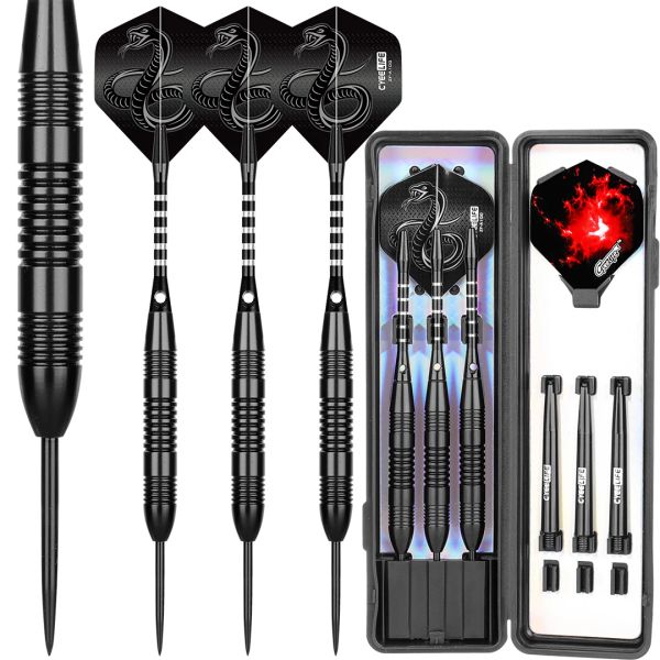 Darts Cyeelife Professional Point Barrel Darts Nadel Indoor Sportspiele 21G Standard Stahlspitze Darts Hülle Aluminiumwellen Flug Set