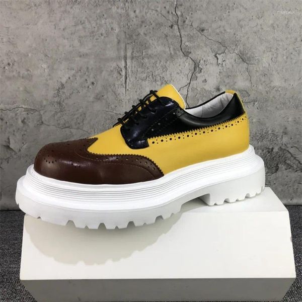 Casual Shoes Luxus Design Männer Brogue Dicke alleinige Leder Patchwork Fashion geschnitzt Oxford Derby 3c