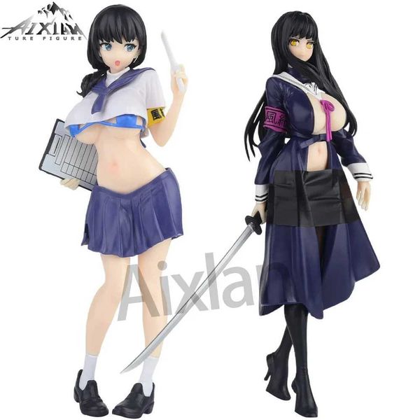 Figuras de brinquedo de ação AIXLAN 28cm Japanese Anime Figura Julgamento PVC Ação Figura Escolar Uniforme Julgamento Feliz Modelo Colecionável Toys Infro