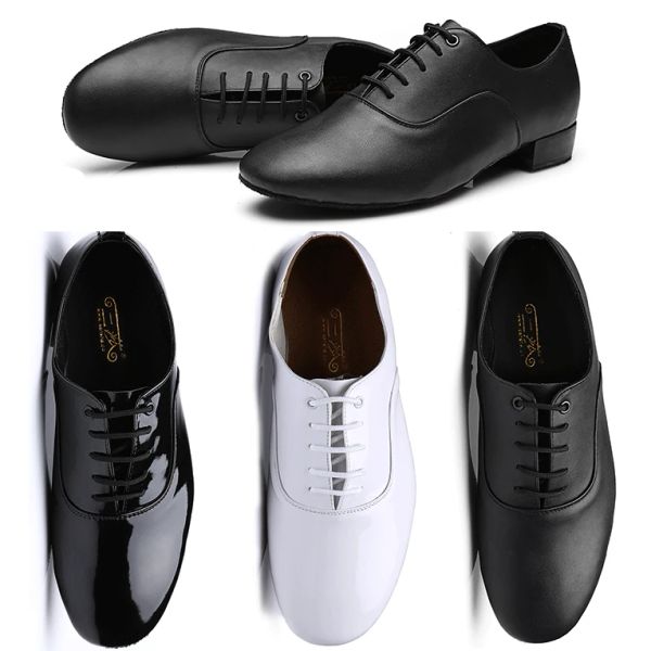 Stivali di base per maschi da ballo da ballo tango latino scarpe da ballo a basso tacco laceup nero in pelle nera ragazzi scarpe da ballo di salsa plus size scartine sportive