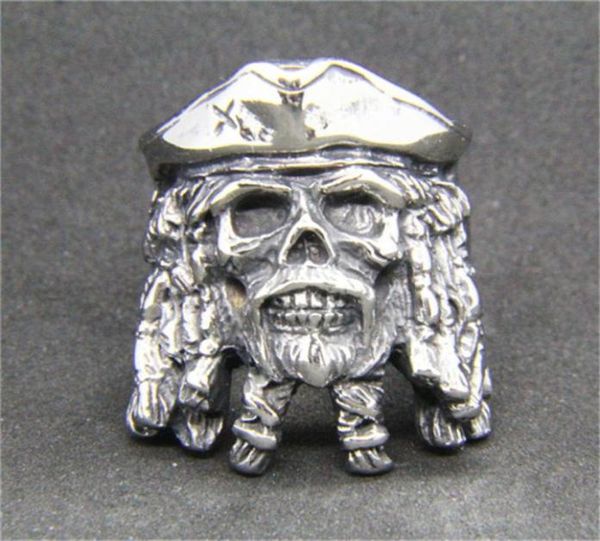 5pcslot New Men Boys Boys Cool Ghost Skull Ring 316L Jóias de moda de aço inoxidável Popular motociclista estilo Hip Skull ring95405608378771