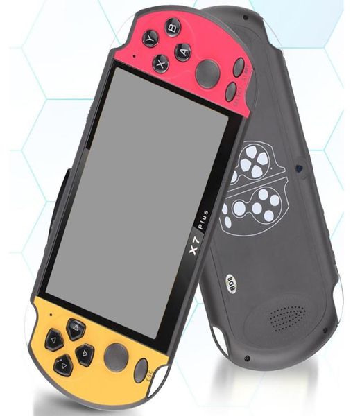 Новый 8 ГБ x7 Plus Handheld Game Player 51 -дюймовый большой экрана Portable Game Console Player MP4 с камерой телевидение TF Video для GBA NE7214946