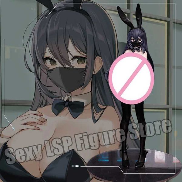 Action Toy Figures 1/7 B Full Anime Girl Figura Kuro Bunny Kouhaichan Mask Ver 25cm Pvc Action Figure Toy Auls Auls Collection Hentai Model Doll Regali Y240425MR2H