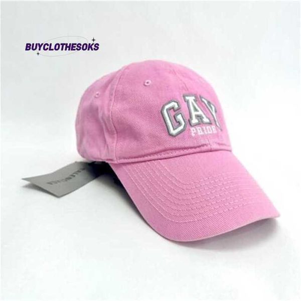 Lettere Cap da ricamo Hip Hop maschio Female Punk Baseball Cappelli Blnciaga Gay Pride 2021 Cappello da baseball rosa grande Autentico Nuovo Unisex