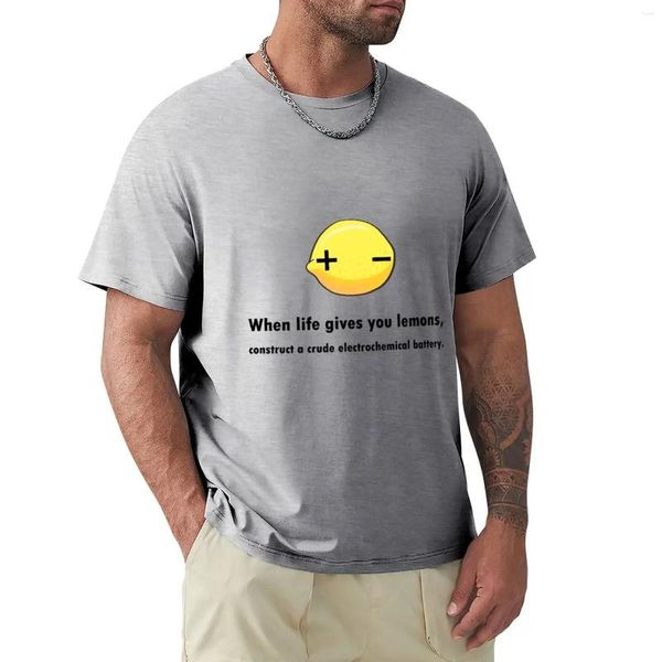 Men's Polos Eletroquímica Química Chemist Science Nerd Lemon T-shirt Edition Kawaii Roupos Top de verão Top masculino