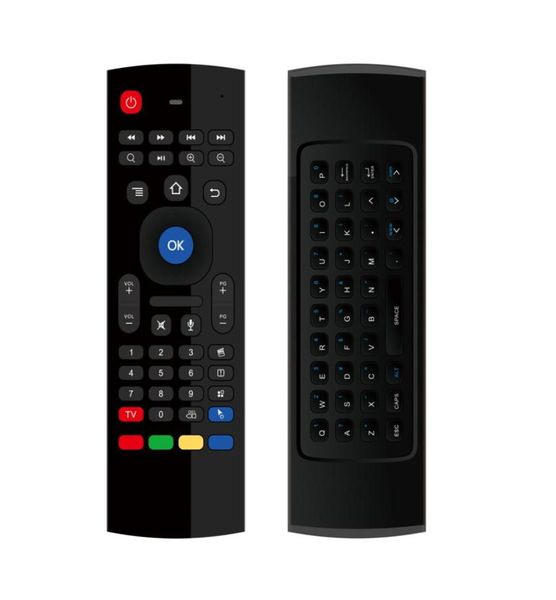 Обновлено MX3 Voic Air Mouse 24G Беспроводная клавиатура QWERT -клавиатура для Android Smart TV Box PC PC Game Game Xbox3678191