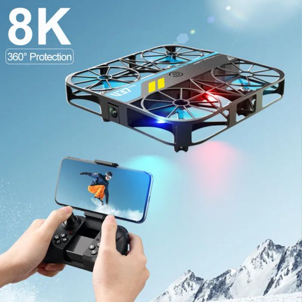 Drohnen Neue V37 Mini Drohne 8K Professional 4K HD -Kamera Echtzeit Getriebe Quadcopter Fernbedienung Dron Toys Geschenk 4DRC