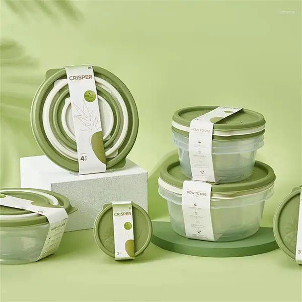 Aufbewahrung Flaschen Lebensmittelbehälter kreative Runde Versiegelungsbox umweltfreundliche Kisten Salat Großhandel Kitchen Seal Lunchbox