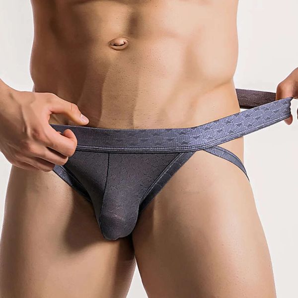 Luxusmenschen Unterwäsche-Unterhose unter Tragen kurz sexy sexy Low-Rise-Jock-Strapp-Slips Tanga T-Back G-String Dessous atmungsaktuelle männliche bequeme Schubladen Kecks Ojjo