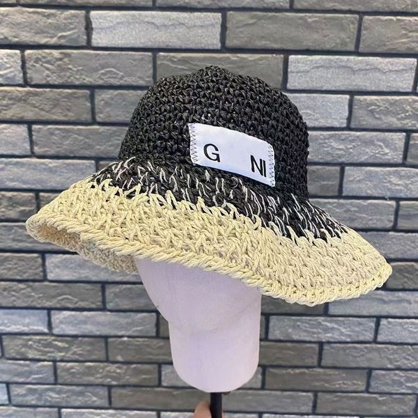 Rainbow Straw Bucket Hat Woman Designer Cap Beach Sun Hats Fashion Sunhat Summer 10a