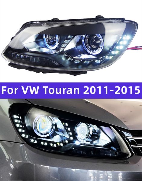 Auto-Scheinwerfer für VW Touran 2011-20 15 LED-Taglichter Auto-Scheinwerfer-Montage-Aufrüstung Dynamischer Signallampe