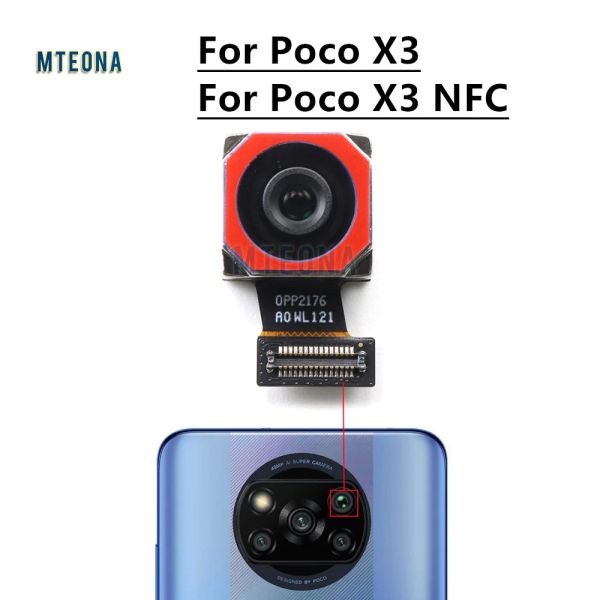 Kablolar Xiaomi Mi Poco X3 NFC için Orijinal Arka Arka Kamera Ana Arka taraf görünüm Büyük Kamera Modülü Esnek Değiştirme Onarım Yedek Parçaları