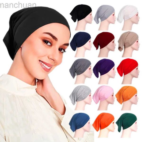 Hijabs Ramadã Mulheres Muçulmanas sob cachecol Jersey Jersey Interior Hijabs Caps Round Front sob Hijab Cap