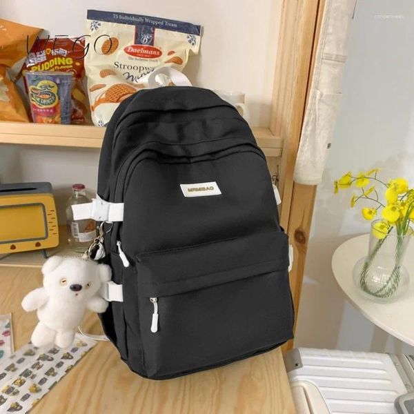 Rucksack große Kapazität Feste Farbbasckpack College -Studenten Rucksäcke Einfache Rucksackpakete Computertaschen Junior High School